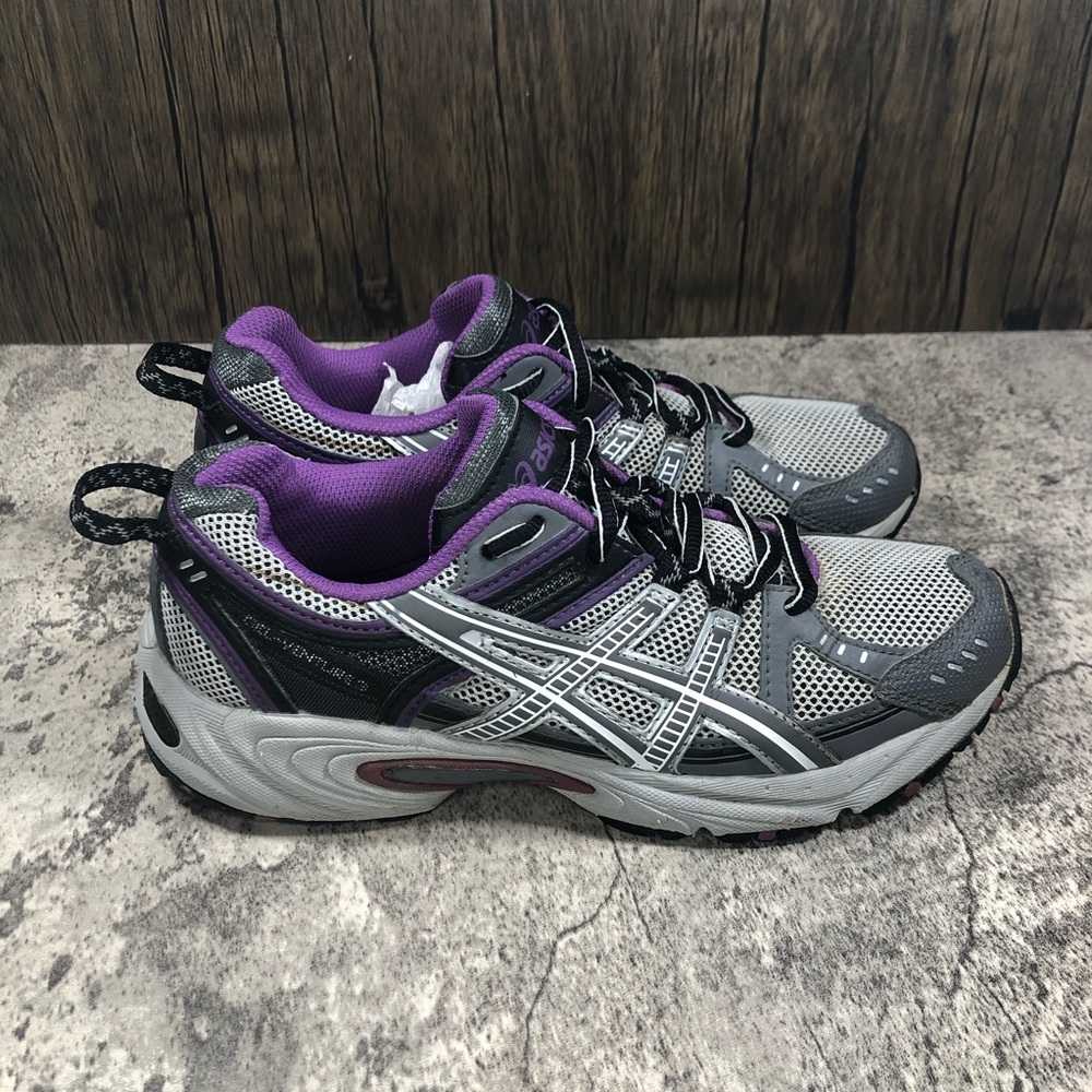 Asics Gel-Venture 3 Womens Trail Running Shoes Gray/Purple Size 7